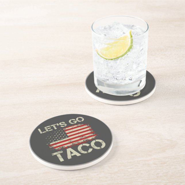 Trump kneift immer Let's Go Taco Getränkeuntersetzer (Seite)