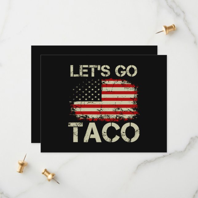 Trump kneift immer Let's Go Taco Save The Date (Vorderseite/Rückseite Beispiel)