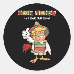 Trump kneift immer Meme Let's Go Taco Runder Aufkleber