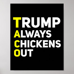 Trump kneift immer raus Lustiger Trump-Zoll-Witz  Poster