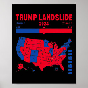 Trump Landslide 2024 Wahlplan 312 - Wahlplan Poster