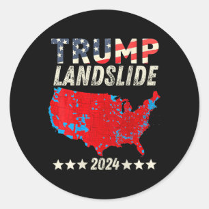 Trump Landslide 2024 Wahlplan Trump Gewinner (o Runder Aufkleber