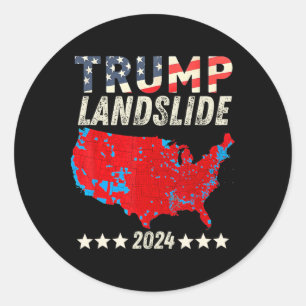 Trump Landslide 2024 Wahlplan Unterstützung Trump Runder Aufkleber