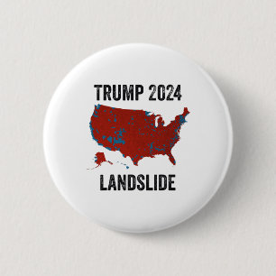 Trump Landslide Wahlkarte 2024 Funny Pro Trump Button