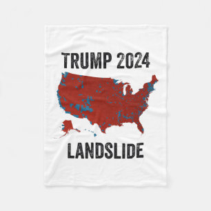 Trump Landslide Wahlkarte 2024 Funny Pro Trump Fleecedecke
