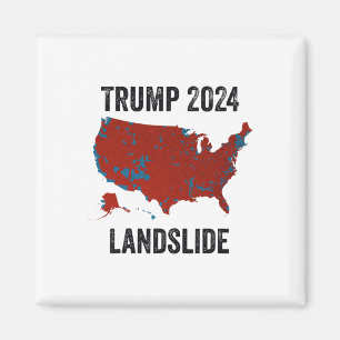 Trump Landslide Wahlkarte 2024 Funny Pro Trump Magnet
