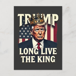 Trump Lang lebe der König Pro Trump Patriotisch Feiertagspostkarte