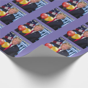 TRUMP LET'S GO BRANDON BIRTHDAY WRAPPING PAPIER GESCHENKPAPIER