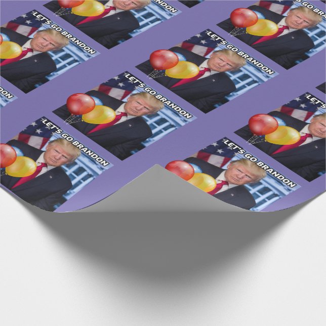 TRUMP LET'S GO BRANDON BIRTHDAY WRAPPING PAPIER GESCHENKPAPIER (Ecke)