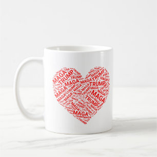 Trump Liebe Herz Word Cloud Art Kaffeetasse