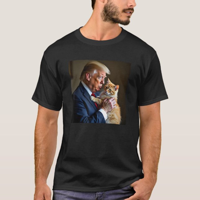 Trump-Lieben Katzen Funny Foto macht Haustiere wie T-Shirt (Vorderseite)