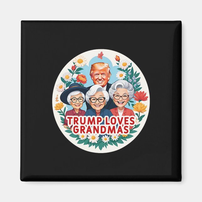 Trump liebt Omas Oma Muttertag  Magnet (Vorne)