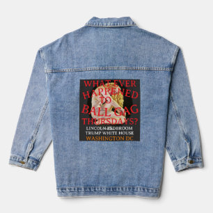 TRUMP LINCOLN SCHLAFZIMMER Ballknebel Donnerstage Jeansjacke