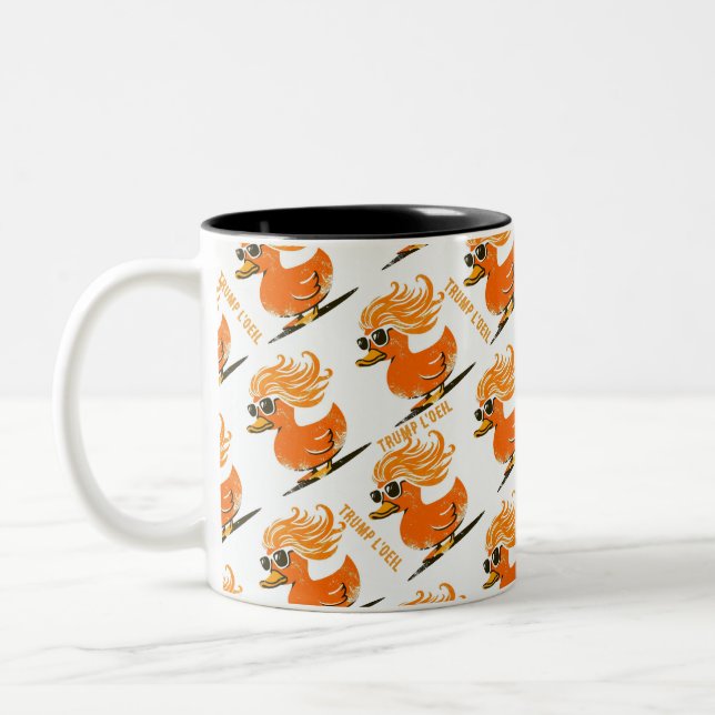 Trump l'oeil Orange wig Duck Zweifarbige Tasse (Links)
