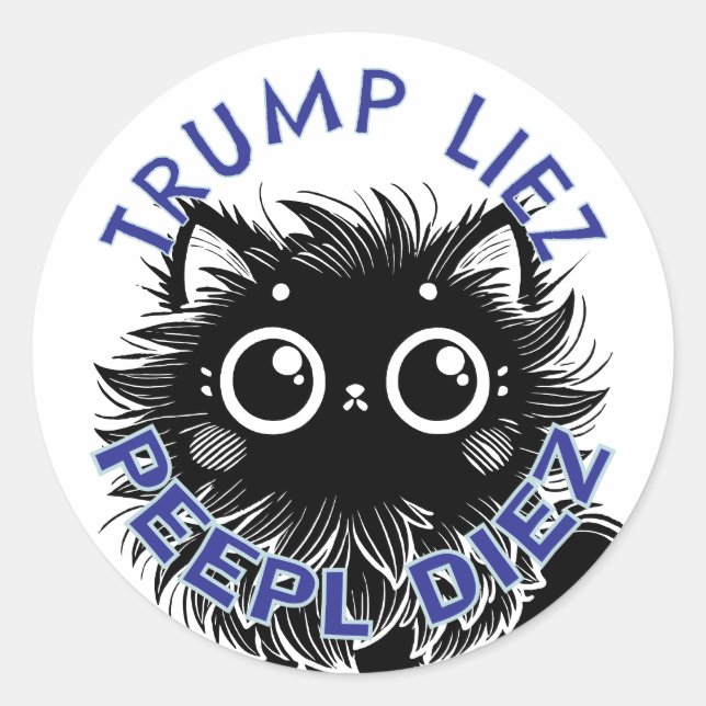Trump Lolcat Runder Aufkleber (Vorderseite)