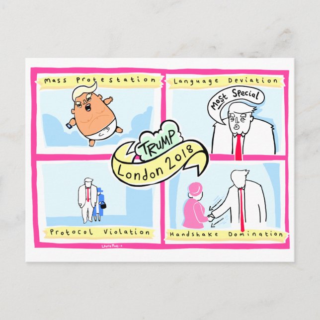 Trump London: Offizielle Laurie Pink Souvenir Card Postkarte (Vorderseite)