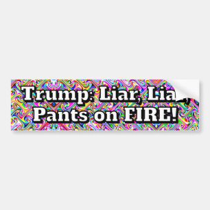 Trump: Lügner, Lügner, Hose steht in FLAMMEN! Autoaufkleber