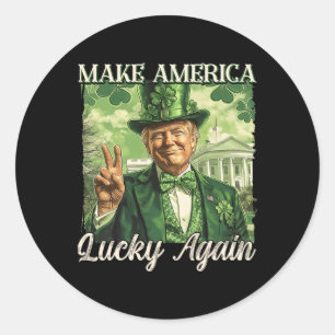 Trump Mach Amerika wieder glücklich St. Patrick's Runder Aufkleber