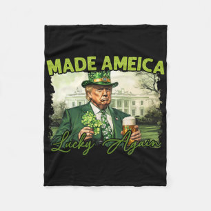 Trump macht Amerika wieder Glück St. Patrick's Day Fleecedecke
