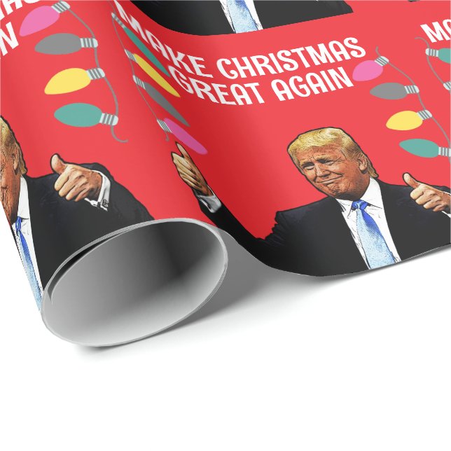 TRUMP MACHT CHRISTMAS WIEDER GROSSES PAPIER GESCHENKPAPIER (Rolleneckpunkt)