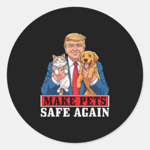 Trump macht Haustiere wieder sicher Lustige Katze Runder Aufkleber