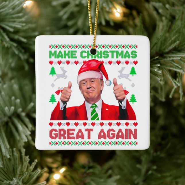 Trump macht Weihnachten wieder großartig Keramikornament (Baum)