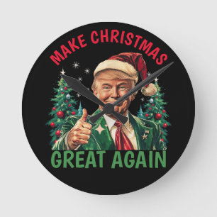 Trump macht Weihnachten wieder großartig Runde Wanduhr