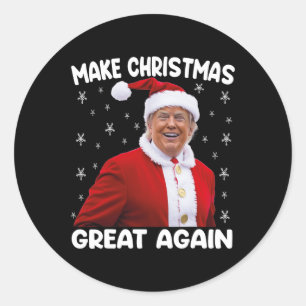 Trump macht Weihnachten wieder großartig Santa Tru Runder Aufkleber
