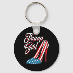 Trump Mädchen 2025 High Heels Amerikanische Flagge Schlüsselanhänger