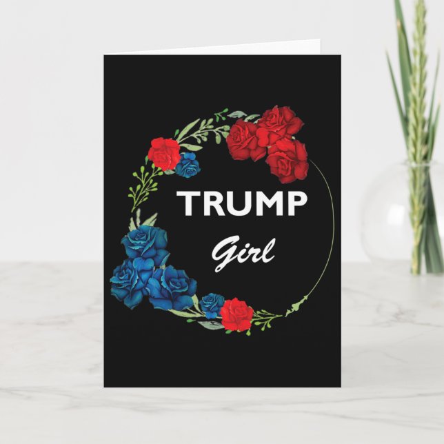 Trump Mädchen Blumenkranz  Karte (Vorderseite)