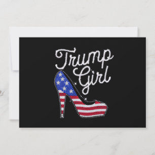 Trump Mädchen High Heel Amerikanische Flagge Bling Einladung
