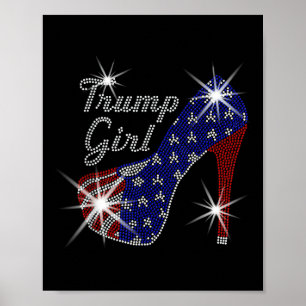 Trump Mädchen High Heel Amerikanische Flagge Wähle Poster