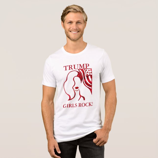 TRUMP MÄDCHEN ROCK! T-Shirt Tri-Blend Shirt (Vorderseite voll)