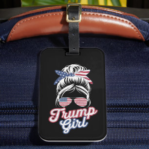 Trump Mädchen Unordentlicher Dutt Vintage USA Amer Gepäckanhänger