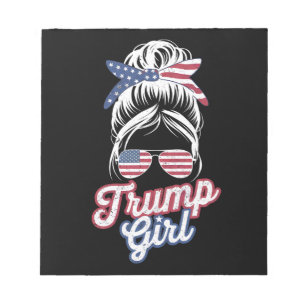 Trump Mädchen Unordentlicher Dutt Vintage USA Amer Notizblock