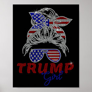 Trump Mädchen Unordentlicher Dutt Wählt Trump 2025 Poster