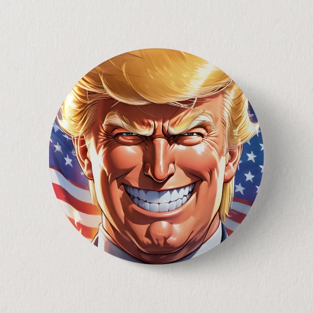 Trump MAGA 2024 America First Button (Vorderseite)