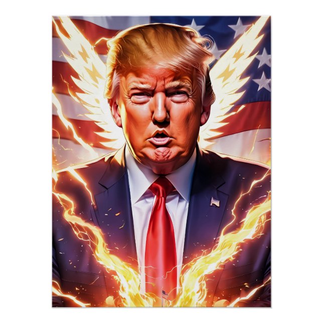 Trump MAGA 2024 Rette Amerika Glossy Poster (Vorderseite)