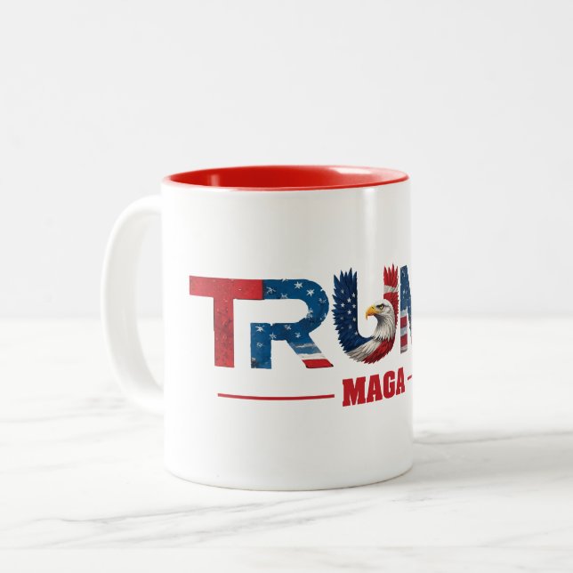 TRUMP MAGA 2024 ZWEIFARBIGE TASSE (Vorderseite Links)