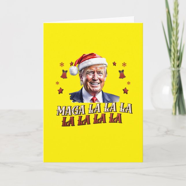 Trump MAGA La La La Christmas Card Patriotic Karte (Vorderseite)