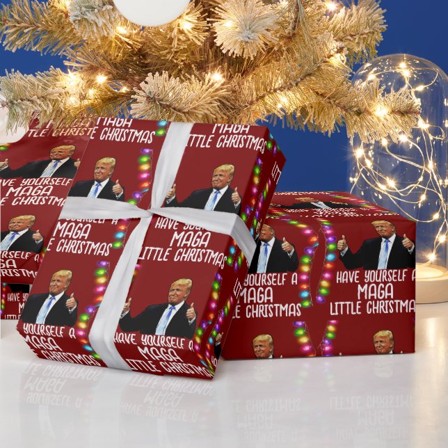 TRUMP MAGA LITTLE CHRISTMAS 2024 Wrapping Paper Geschenkpapier (Feiertage)