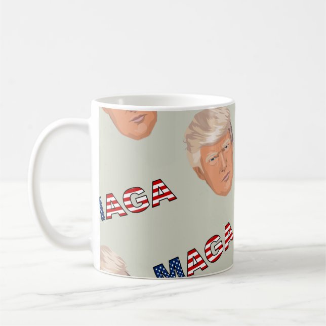 Trump MAGA-Muster Kaffeetasse (Links)