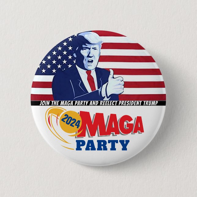Trump MAGA Party 2024 Button (Vorderseite)