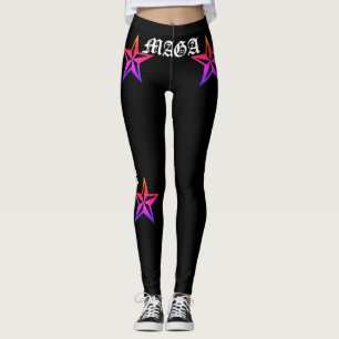 TRUMP! MAGA! TATTOO RAINBOW NAUTISCHE STARTEN, BLK LEGGINGS