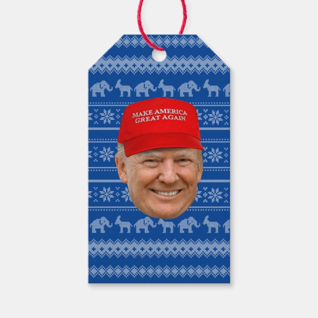 TRUMP MAGA Weihnachten Geschenkanhänger (Vorderseite)