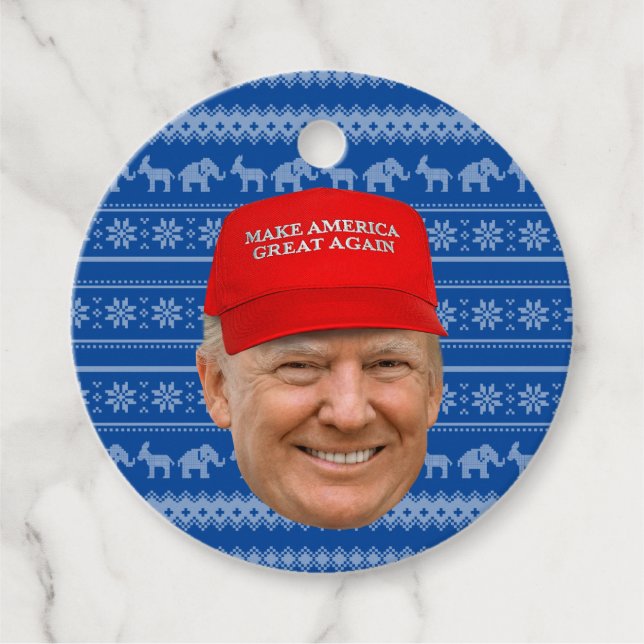 TRUMP MAGA Weihnachten Geschenkanhänger (Vorderseite)