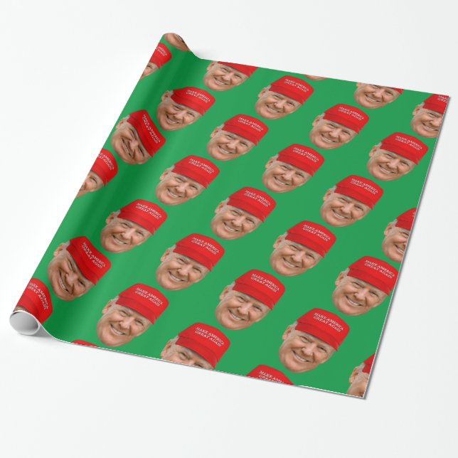 TRUMP MAGA Weihnachten Geschenkpapier (Ungerollt)