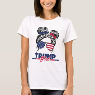Trump Mama Einweihung Tag 2025 Messy Bun American T-Shirt