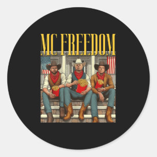 Trump Mc Freedom Funny Trump 2024 Weihnachts-Schwa Runder Aufkleber
