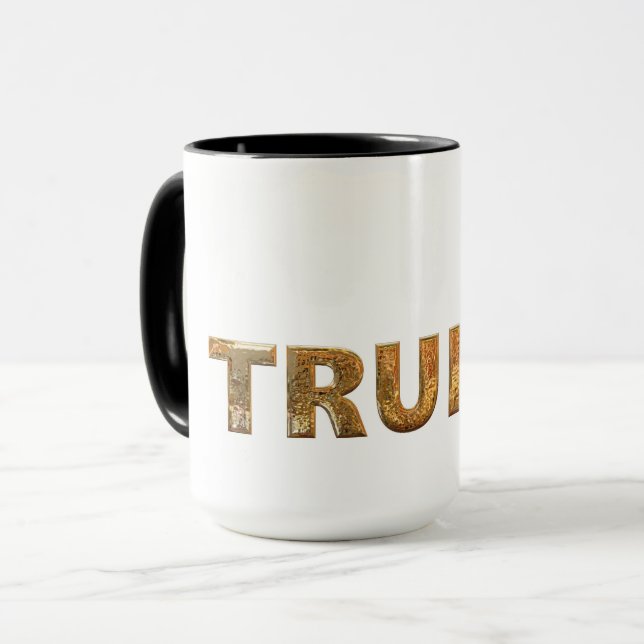 Trump Merchandise GOLD Letters Simple Elegance Tasse (Vorderseite Links)